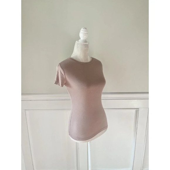 Shein Babydoll Tee Top Tan Clay M 6 - Picture 2 of 4